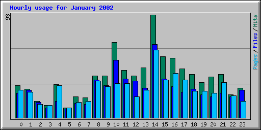 Hourly usage for January 2002